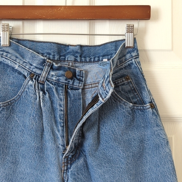 Bugle Boy 80's Vintage Medium Wash Pleated High Waisted Tapered Leg Mom Jeans 5 - Picture 7 of 15